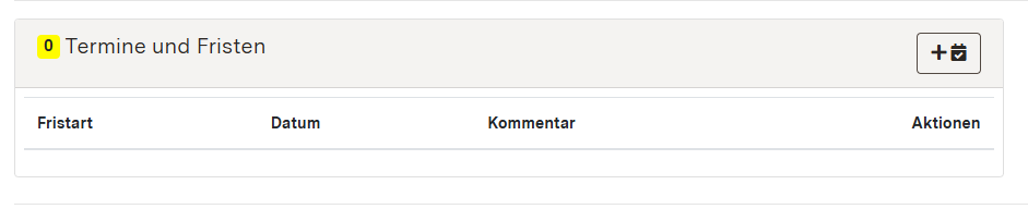 Screenshot des Bereichs "Termine und Fristen" einer Ökokonto-Maßnahme