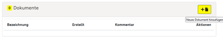 Screenshot der Detaildaten Dokumente