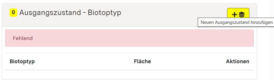 Screenshot: Ausgangszustand Biotoptyp-Modul