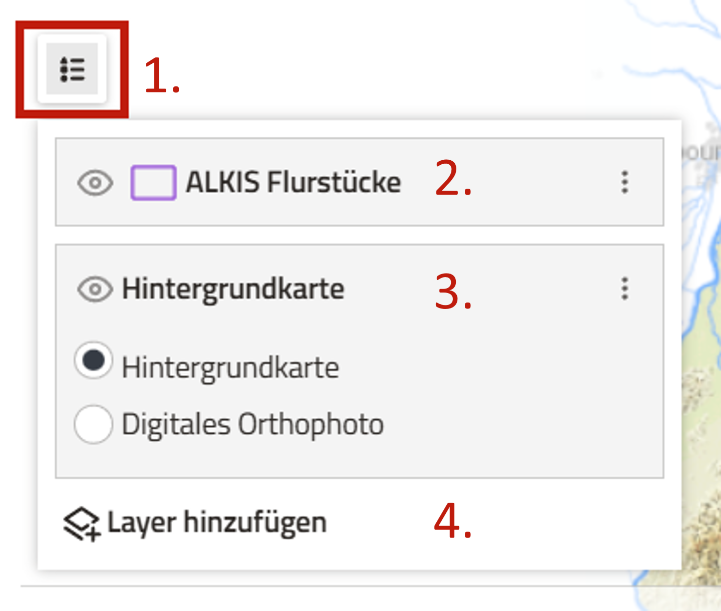 Screenshot der Legende mit weiteren Inhalten