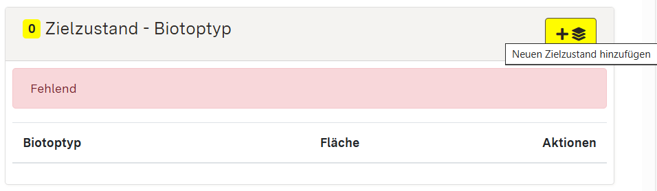 Screenshot: Zielzustand Biotoptyp-Modul