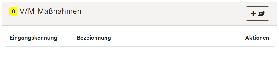 Screenshot der Detaildaten V/M-Maßnahmen