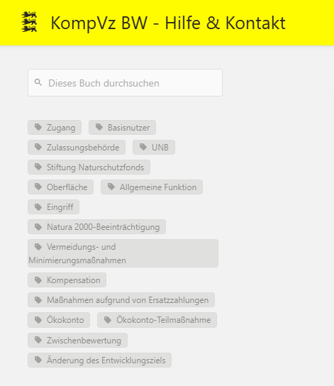 Screenshot der im Handbuch angewendeten tags