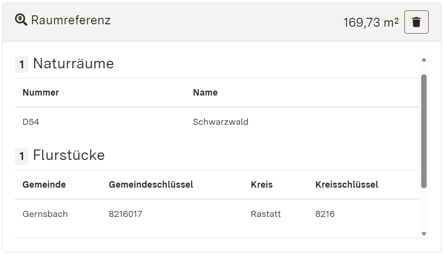 Screenshot: Raumreferenz-Modul