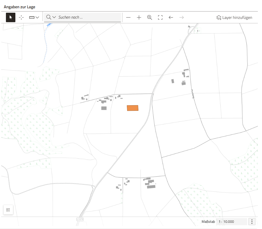 Screenshot einer Kartenansicht in einer Maßnahme